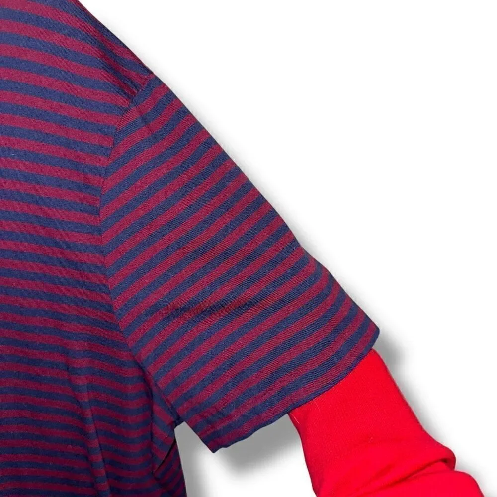 Polo Ralph Lauren Nautical Navy & Wine Red Cotton S/S T-Shirt Sz XL